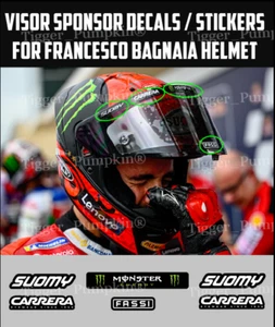 Visor Decals Stickers for Francesco Bagnaia Helmet - Picture 1 of 1