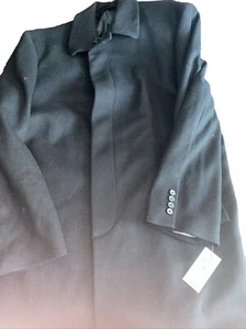 Ike Behar Men's Oxford Dress Wool Jacket Overcoat Size 46R Black Coat Winter New - Picture 1 of 8