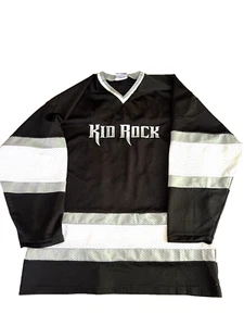 Kid Rock “Bad Ass” Black Gray White Hockey Jersey Men Size XL Made In The USA - Picture 1 of 16