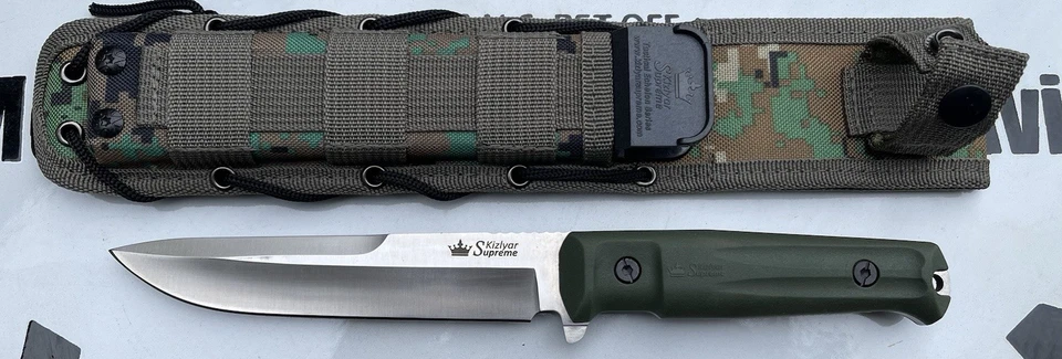 Faca Kizlyar Supreme Alpha AUS-8 lâmina fixa tática com bainha Rússia - Imagem 1 de 4