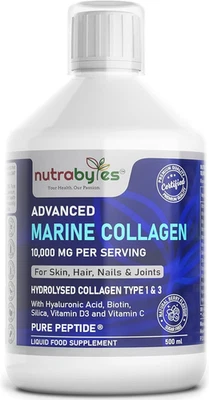 Nutrabytes Advanced Marine Collagen Liquid Supplement, 10,000Mg (500Ml) | Hydrol