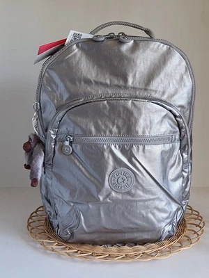 Новый с Ярлыками Kipling Сеул очень большой 17» рюкзак, гладкий серебристый металлик - Изображение 1 из 4
