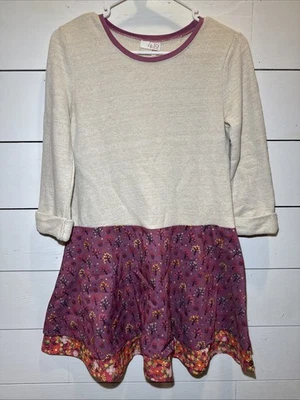 Matilda Jane 435 Girls Drop Waist Sweatshirt Dress Apples & Trees Harvest, 14 - Image 1 of 3