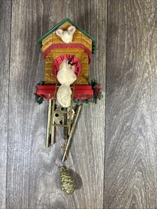 Vintage 1973 SNP Chicago Christmas Holiday Windspiel Maus auf Leiter Uhr - Bild 1 von 7