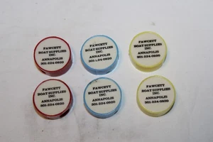 6 sacapuntas publicitarios vintage FAWCETT BOAT SUPPLY Annapolis, MD - Imagen 1 de 6