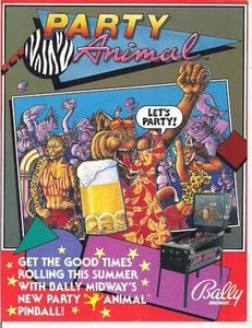 Party Animal Bally Pinball Arcade machine Game Ad from Play Meter Magazine 1987 - Picture 1 of 2