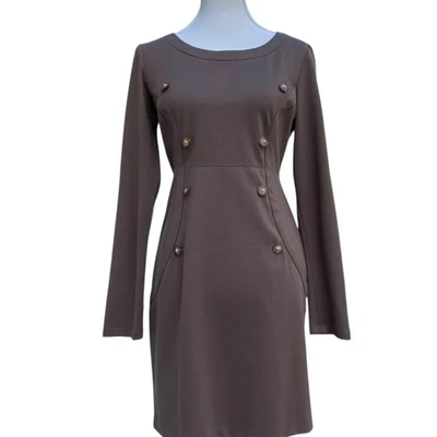 Vestido Anthropologie 12 Manga Larga Grande Otoño Vestido Ponte Clásico Preppy Invierno Foto 1 de 4