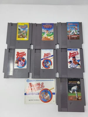 Vintage Nintendo Lot of 7 NES Bases Loaded 1 - 2 & 3 Baseball Lot  - Image 1 of 4