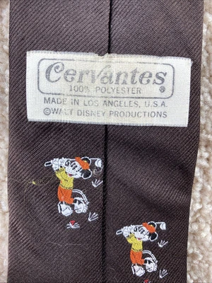 Corbata de colección Cervantes Mickey Mouse golfista marrón polietileno producción Walt Disney Foto 1 de 4
