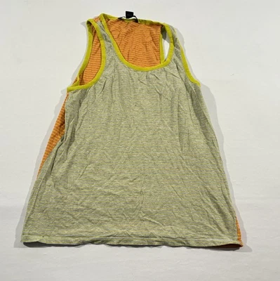 Marc by Marc Jacobs Gray Orange Stripe Sleeveless Tank Top Shirt Cotton Sz M - Image 1 of 4