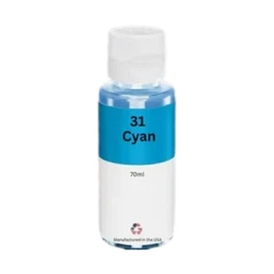 Compatible Ink Bottle For HP 31 (1VV26AN) 70-ml Cyan-USA - Picture 1 of 2
