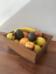 Vintage Penny Pine rectangle fruit/ veg /serving bowl /storage. Penny dated 1934 - Picture 1 of 4