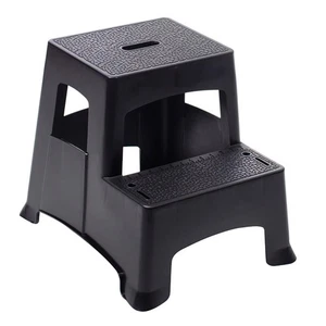 Tricam TRP-2 Black Plastic 300 lbs. Capacity 2-Step Stool 16 x 15.75 x 19.25 in. - Picture 1 of 6