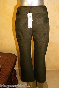 Trousers Three Quarter Pants Winter Chocolate liliane h Size 42 New Label Val - Picture 1 of 4
