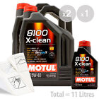 Car Engine Oil Service Kit / Pack 11 LITRES Motul 8100 X-Clean 5w-40 11L