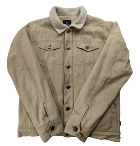 Rip Curl Jacket Mens M Shred Till Dead Sherpa Heavy Button Up Brown Ripcurl Top - Picture 1 of 20