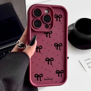 Bow Tie For iPhone 16 Pro Max 15 PLus 14 13 12 11 XS XR 8 7 Silicone Case Cover - Picture 1 of 21