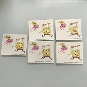 Lot Of 5 Sheets VTG Y2K SpongeBob Temporary Tattoos Squidward Patrick Jellyfish - Picture 1 of 3