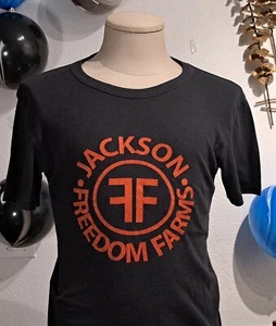 Vintage 80s Jackson Freedom Farms black T-shirt size S - Picture 1 of 3