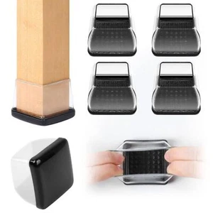 8PCS Extra Large Clear Chair Leg Sliders for Carpet, Square Chair Glides Carpe - Picture 1 of 7