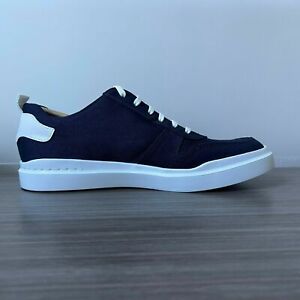 Cole Haan Grandpro Rally Court Shoes Size 9.5 Marine Blue Canvas/optic C34715