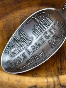 Salt Lake City Utah Sterling Silver Souvenir Spoon 17 grams 5.25" Long - Picture 1 of 7