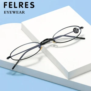 Gafas de lectura de metal ovaladas con bloqueo de luz azul para hombre gafas de marco pequeño +1,0 - Imagen 1 de 6