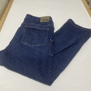 Duluth Trading Co Mens Ballroom Double Flex Blue Denim Jeans Size: 42x32 - Picture 1 of 11