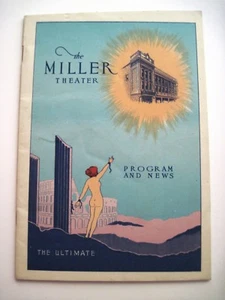 Vintage Theatre Program "The Miller Theatre" Stunning Cover w/  Woman  *   - Picture 1 of 8