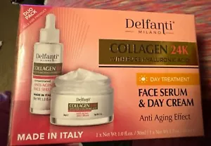 Delfanti Milano Collagen 24K Anti-Aging Day Cream, Face Serum Made In Italy - Picture 1 of 1