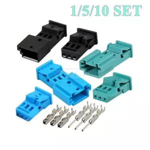 3 Pin TE MQS Automotive Male Female Tweeter Connector Plug Socket Kit for BMW VW - Picture 1 of 9