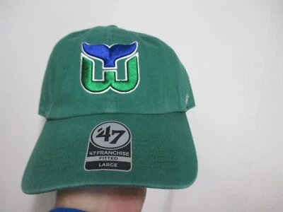 HARTFORD WHALERS (47 MARCA FRANQUICIA) SOMBRERO PARA HOMBRE PAPÁ FIT (GRANDE) NUEVO CON ETIQUETAS VERDE CLÁSICO Foto 1 de 4
