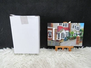 Beautiful 3D Ceramic Victorian Home Wall Hanging/Tabletop with Wooden Stand - Picture 1 of 5