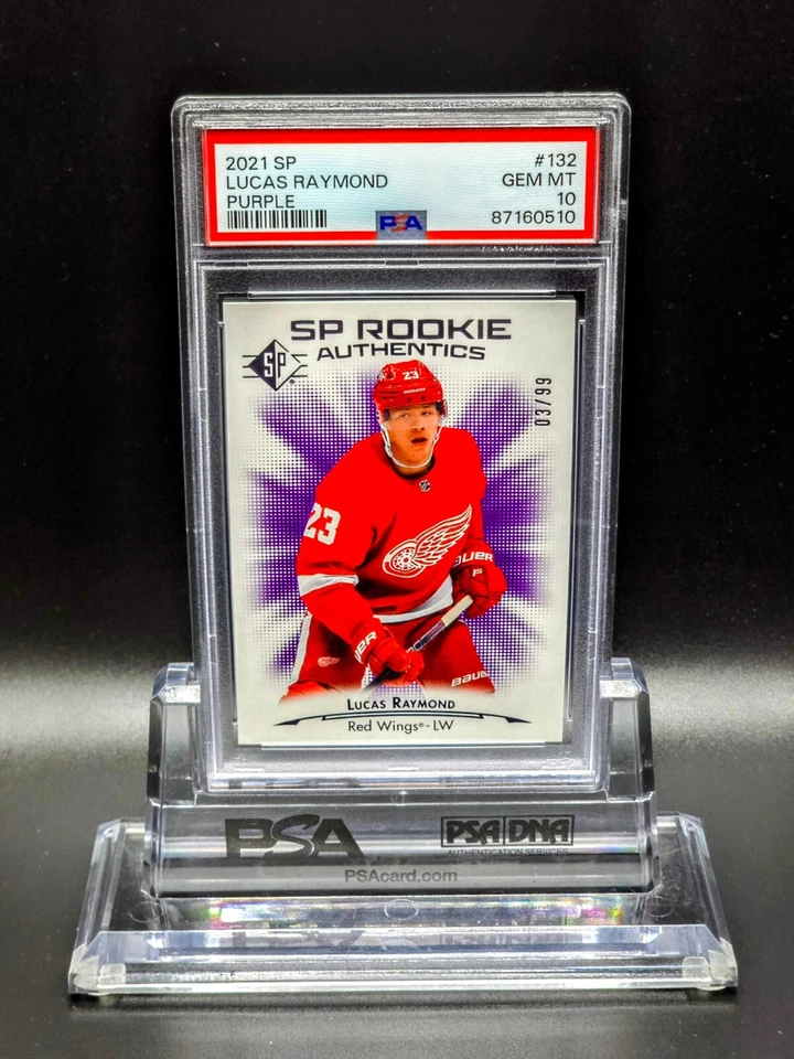 Lucas Raymond 2021-22 UD SP Authentic Rookie Purple #132 Gem PSA 10 #03/99 - Image 1 of 4