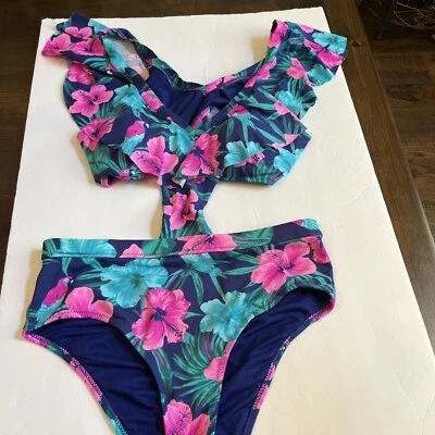 Traje de baño Envya One Piece Monokini conectado bikini traje de baño floral talla L Foto 1 de 4