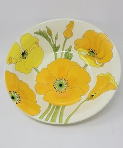 Servizio piatti vintage Metlox Poppy Trail 9" giallo fiori selvatici California 76 - Foto 1 di 10
