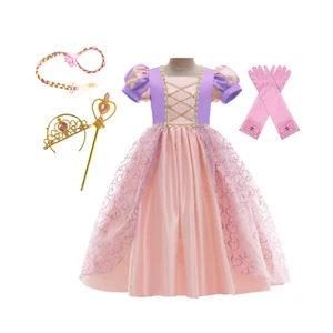 Deluxe Pink Rapunzel Dress - Disney-Inspired Birthday Princess Dress Up Costume - Picture 1 of 12