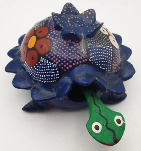 "Tortuga Cabeza Bobble Arte Popular Mexicano Hecho a Mano Pintado 4"" Largo De Colección" - Imagen 1 de 10