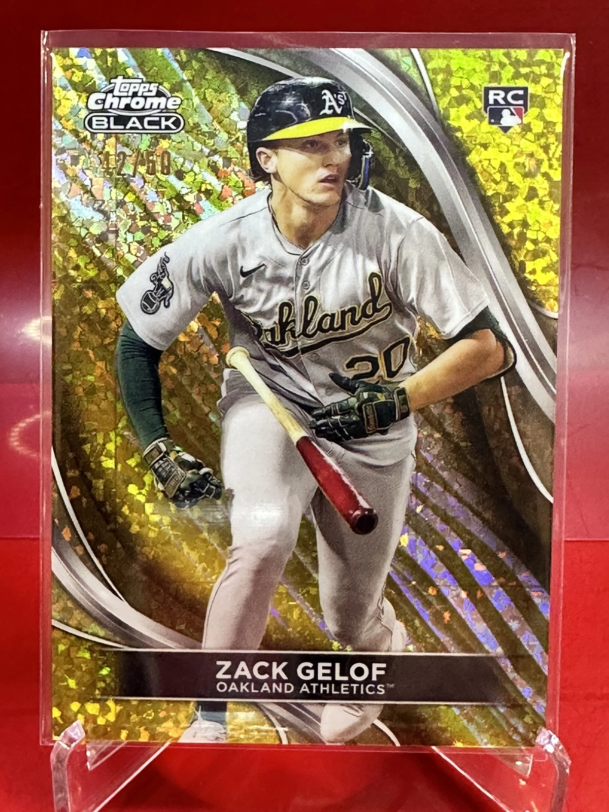 2024 Topps Chrome Black 40 Zack Gelof Gold Mini-Diamond Refractors Athletics /50