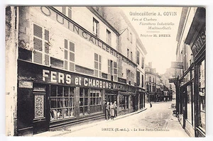 CPA DREUX 28 - LA RUE PORTE CHARTRAINE QUINCAILLERIE A.GOVIN 1931 ~A82 - Imagen 1 de 1