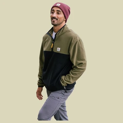 Passenger Set Off Recycled Polar 1/4 Zip Fleece Men Fleece-Kapuzenpullover Herre