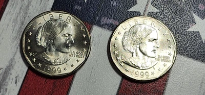 1999 P&D Susan B Anthony Dollar US Mint--BU-- (2 Coins)  "FREE SHIPPING" - Image 1 of 2
