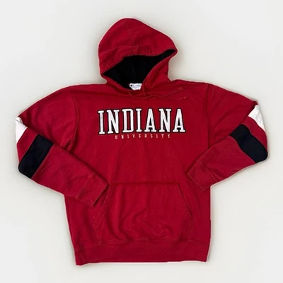 Sudadera con capucha University of Indiana Hoosiers Vintage Champion talla grande roja Foto 1 de 3
