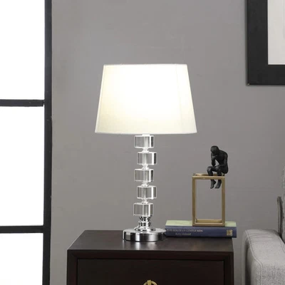20 In. Adelaine 5 Crystal Round Cube Orb White Table Lamp White - Image 1 of 3
