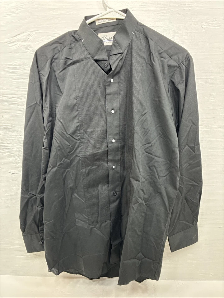 New Men’s Classix Black Long Sleeve Button Up Medium 32/33 E-79 - Image 1 of 4