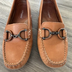 Hush Puppies 9 Driving Moccasin Double bit Leather Loafer 9M Flat Tan Moyen 41 - Picture 1 of 24