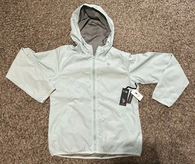 US Polo Assn Women’s Reversible Hooded Jacket Size Medium Light Blue/Gray NWT  - Image 1 of 4