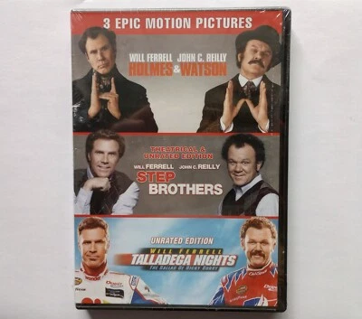 WILL FERRELL Talladega Nights / Step Bros / Holmes NEW DVD 3 MOVIE COLLECTION - Image 1 of 2