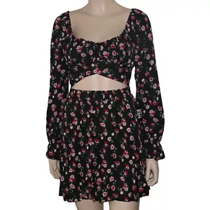 Women's Two Piece Floral Skirt Set Crop Top Outfit mini - Picture 1 of 8