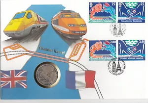(74212) Channel Tunnel 2.8 ECU Gibraltar COIN GB / France FDC 1994 - Picture 1 of 2